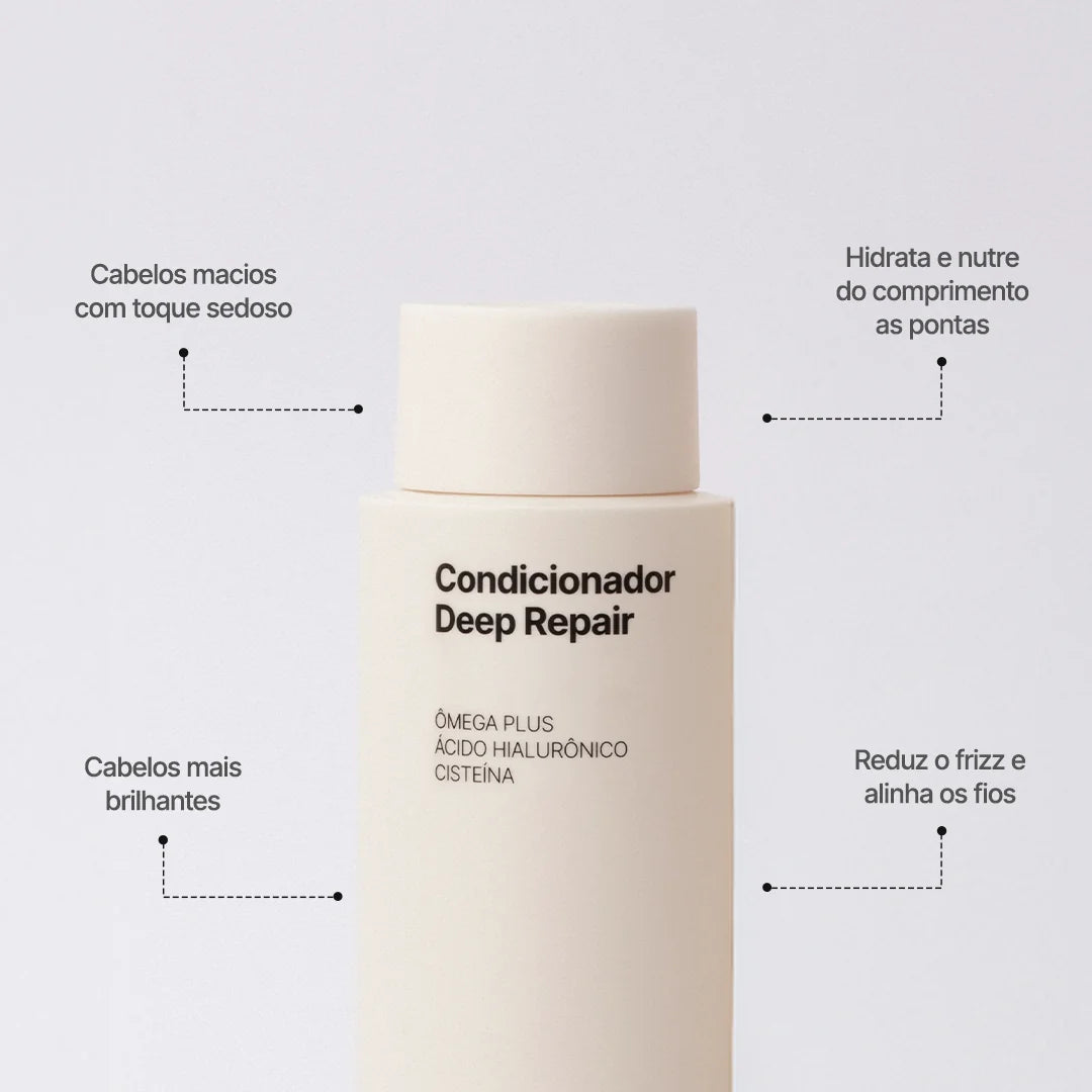 Benefícios do Condicionador Deep Repair Umo: cabelos macios, brilhantes e com menos frizz